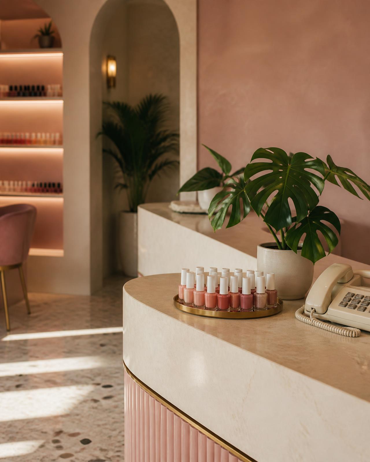 A salon front desk with a phone that no longer rings unanswered
